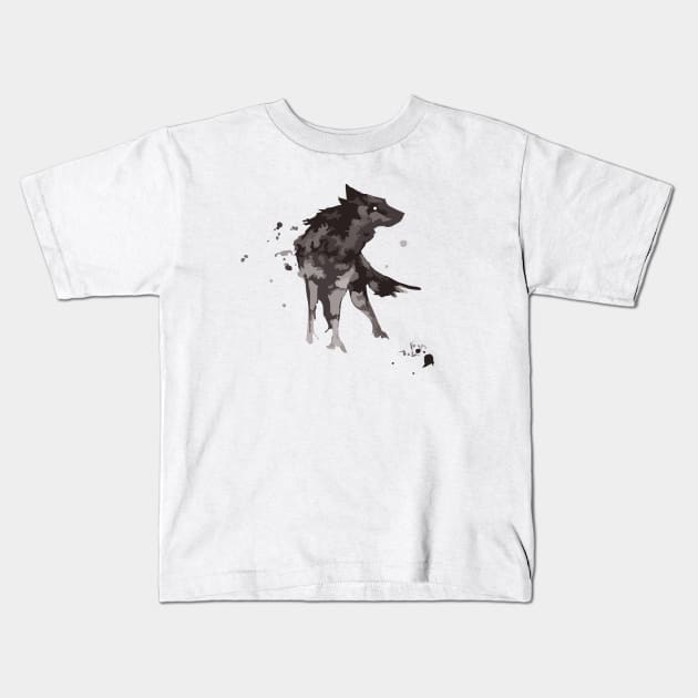 Wolf In the Wind Night Kids T-Shirt by Leonard